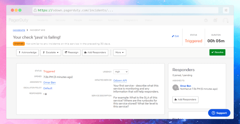 Add a new PagerDuty channel