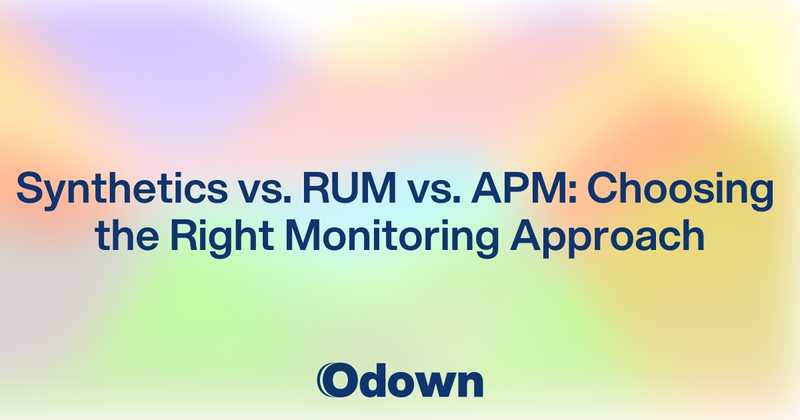 Synthetics vs. RUM vs. APM: Choosing the Right Monitoring Approach