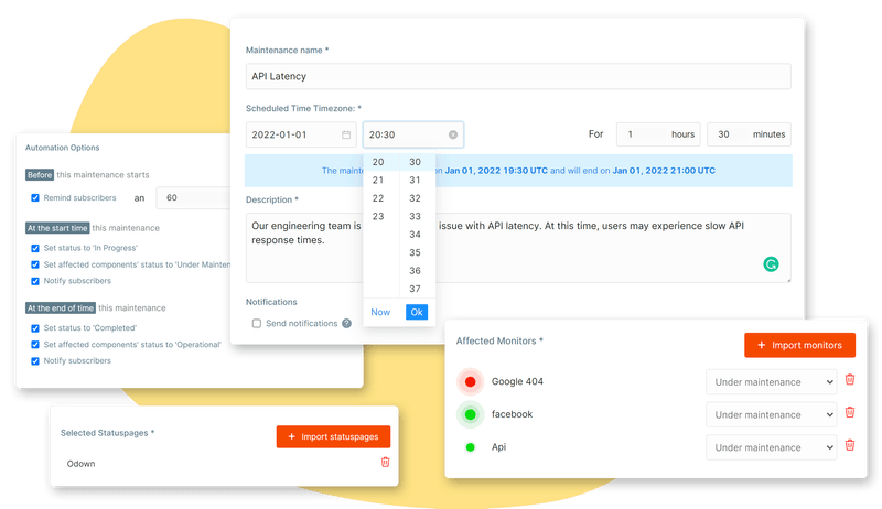 Incident Management - Automate Scheduled maintenance