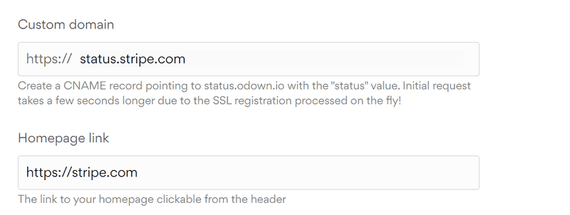 Add Custom domain for status page